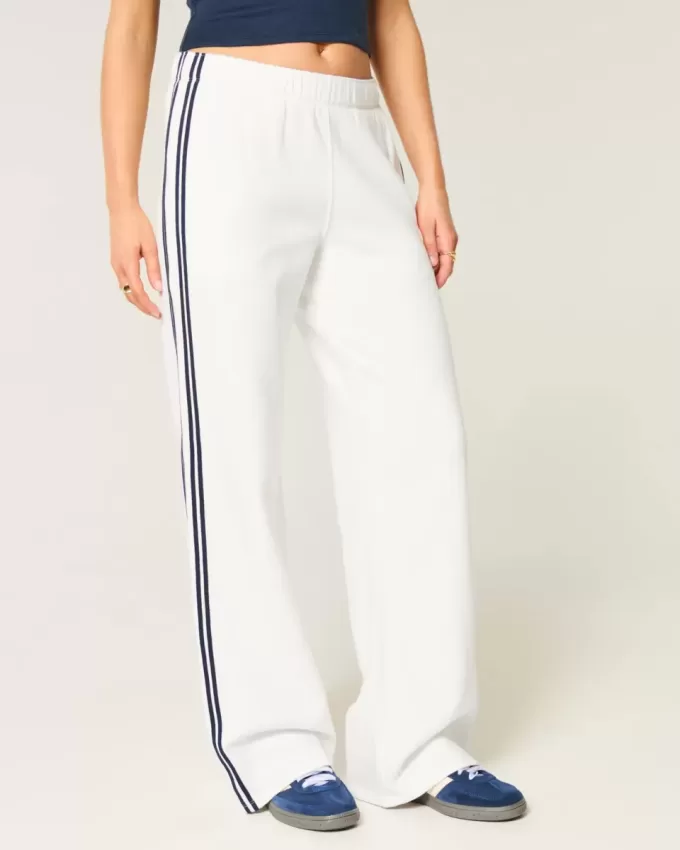 Gestreifte Jogginghose mit weitem Bein