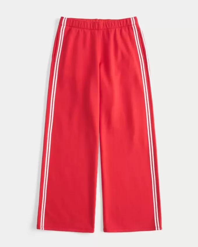 Gestreifte Jogginghose mit weitem Bein