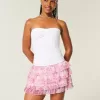 Gestufter Mini-Skort aus Chiffon Gestufter Mini-Skort aus Chiffon