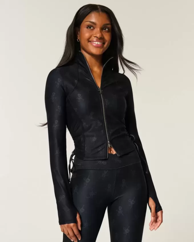 Gilly Hicks Active Recharge Jacke mit seitlichem Reißverschluss und Bindeband Gilly Hicks Active Recharge Jacke mit seitlichem Reißverschluss und Bindeband