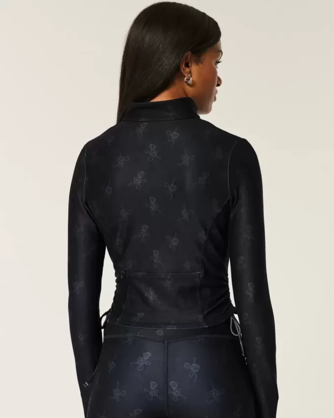 Gilly Hicks Active Recharge Jacke mit seitlichem Reißverschluss und Bindeband Gilly Hicks Active Recharge Jacke mit seitlichem Reißverschluss und Bindeband