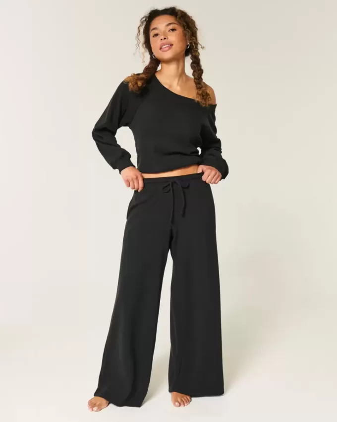 Gilly Hicks – Bequeme Baggy-Hose mit Waffelmuster Gilly Hicks – Bequeme Baggy-Hose mit Waffelmuster