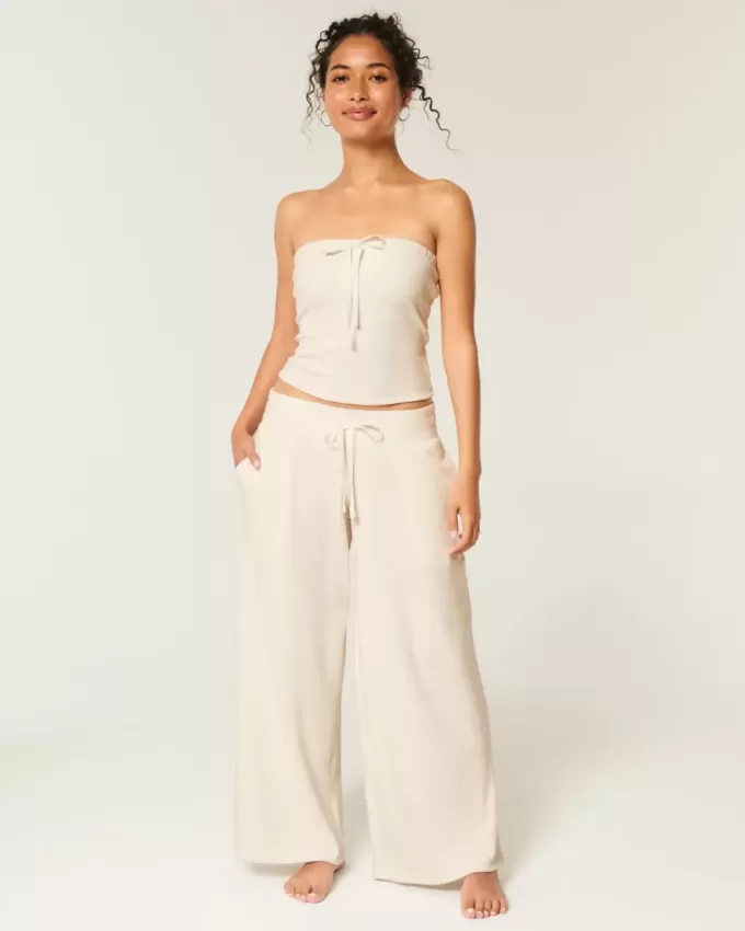 Gilly Hicks – Bequeme Baggy-Hose mit Waffelmuster