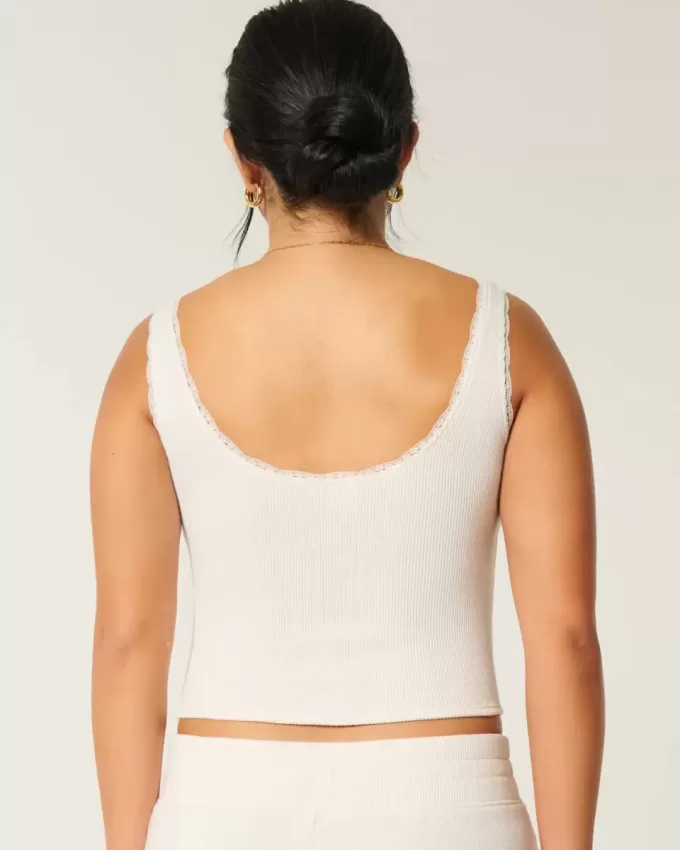 Gilly Hicks – Gemütliches Tanktop mit Waffel-Spitzenbesatz Gilly Hicks – Gemütliches Tanktop mit Waffel-Spitzenbesatz