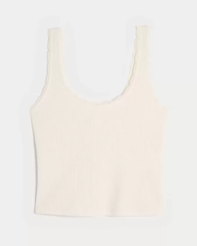 Gilly Hicks – Gemütliches Tanktop mit Waffel-Spitzenbesatz Gilly Hicks – Gemütliches Tanktop mit Waffel-Spitzenbesatz