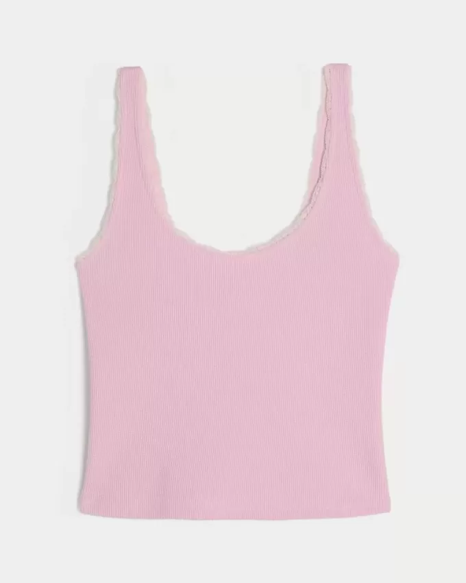 Gilly Hicks – Gemütliches Tanktop mit Waffel-Spitzenbesatz Gilly Hicks – Gemütliches Tanktop mit Waffel-Spitzenbesatz