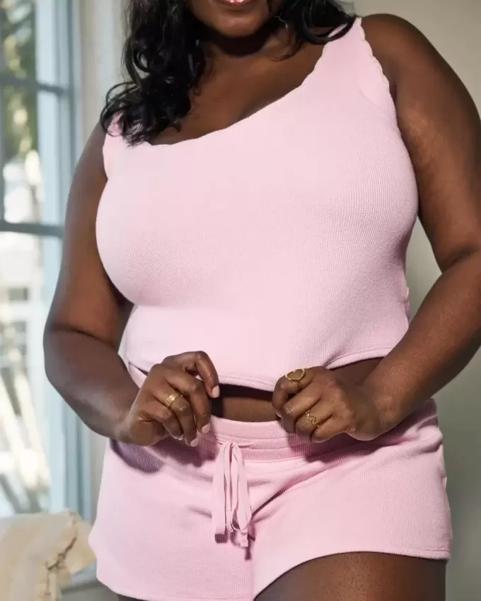 Gilly Hicks – Gemütliches Tanktop mit Waffel-Spitzenbesatz Gilly Hicks – Gemütliches Tanktop mit Waffel-Spitzenbesatz