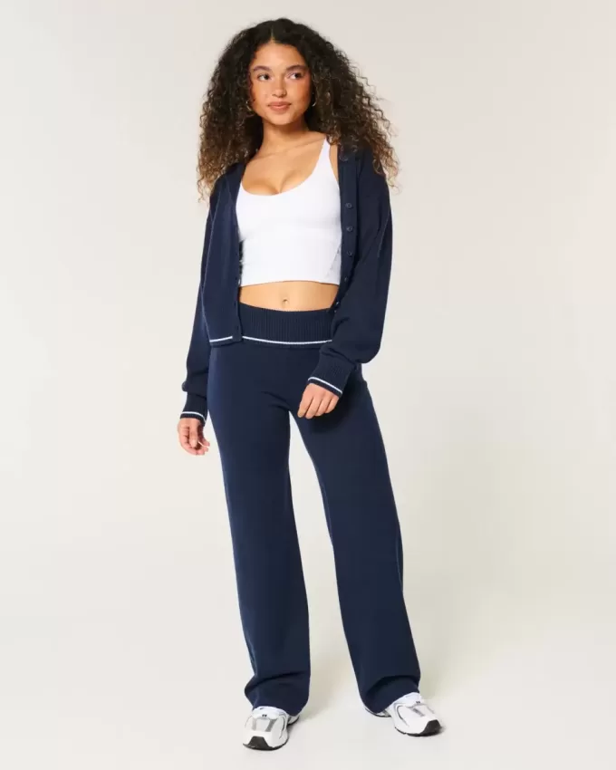 Gilly Hicks – Gerade Hose aus Strick mit Umschlagbund Gilly Hicks – Gerade Hose aus Strick mit Umschlagbund