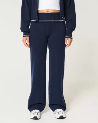 Gilly Hicks – Gerade Hose aus Strick mit Umschlagbund
