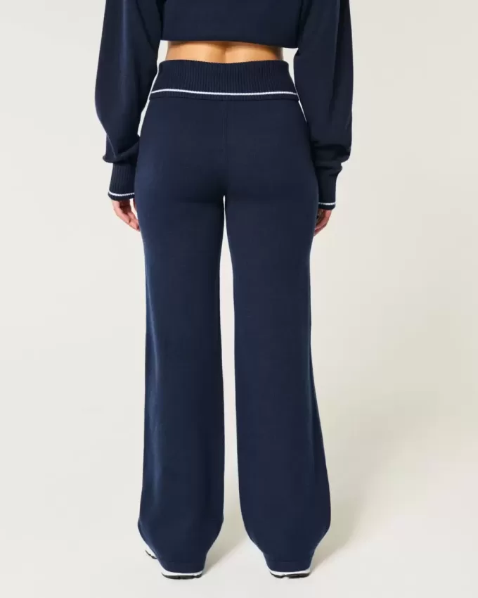 Gilly Hicks – Gerade Hose aus Strick mit Umschlagbund Gilly Hicks – Gerade Hose aus Strick mit Umschlagbund