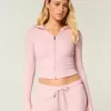 Gilly Hicks – Kapuzenjacke mit Waffelmuster und Reißverschluss Gilly Hicks – Kapuzenjacke mit Waffelmuster und Reißverschluss