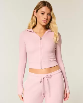 Gilly Hicks – Kapuzenjacke mit Waffelmuster und Reißverschluss