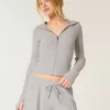 Gilly Hicks – Kapuzenjacke mit Waffelmuster und Reißverschluss Gilly Hicks – Kapuzenjacke mit Waffelmuster und Reißverschluss