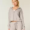 Gilly Hicks – Kapuzenpullover mit Waffelmuster und Reißverschluss Gilly Hicks – Kapuzenpullover mit Waffelmuster und Reißverschluss
