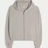 Gilly Hicks – Kapuzenpullover mit Waffelmuster und Reißverschluss Gilly Hicks – Kapuzenpullover mit Waffelmuster und Reißverschluss