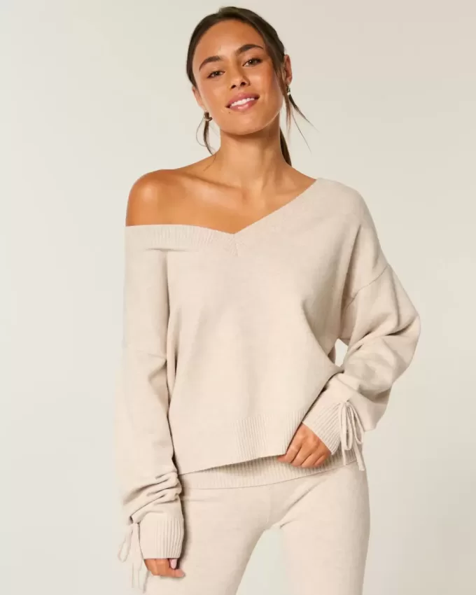 Gilly Hicks – Kuscheliger, schulterfreier Pullover mit Schleife Gilly Hicks – Kuscheliger, schulterfreier Pullover mit Schleife