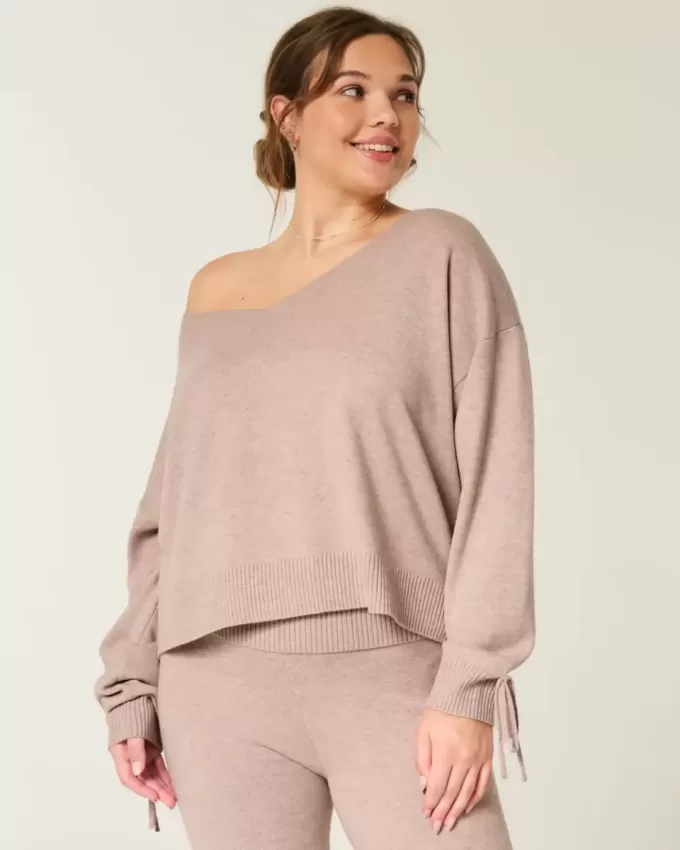 Gilly Hicks – Kuscheliger, schulterfreier Pullover mit Schleife Gilly Hicks – Kuscheliger, schulterfreier Pullover mit Schleife