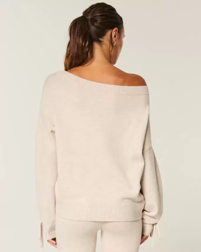Gilly Hicks – Kuscheliger, schulterfreier Pullover mit Schleife Gilly Hicks – Kuscheliger, schulterfreier Pullover mit Schleife