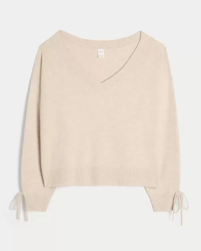 Gilly Hicks – Kuscheliger, schulterfreier Pullover mit Schleife Gilly Hicks – Kuscheliger, schulterfreier Pullover mit Schleife