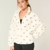 Gilly Hicks Sherpa-Oberteil mit besticktem Reißverschluss Gilly Hicks Sherpa-Oberteil mit besticktem Reißverschluss