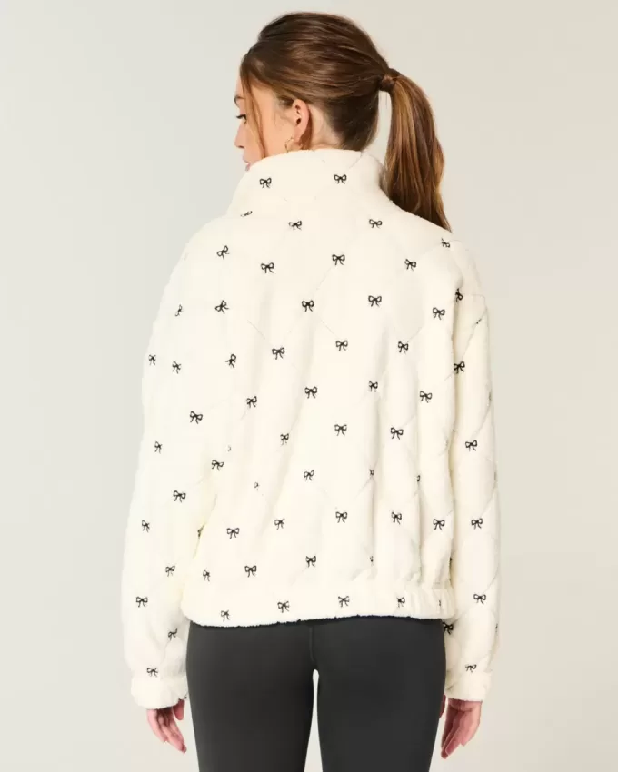 Gilly Hicks Sherpa-Oberteil mit besticktem Reißverschluss Gilly Hicks Sherpa-Oberteil mit besticktem Reißverschluss