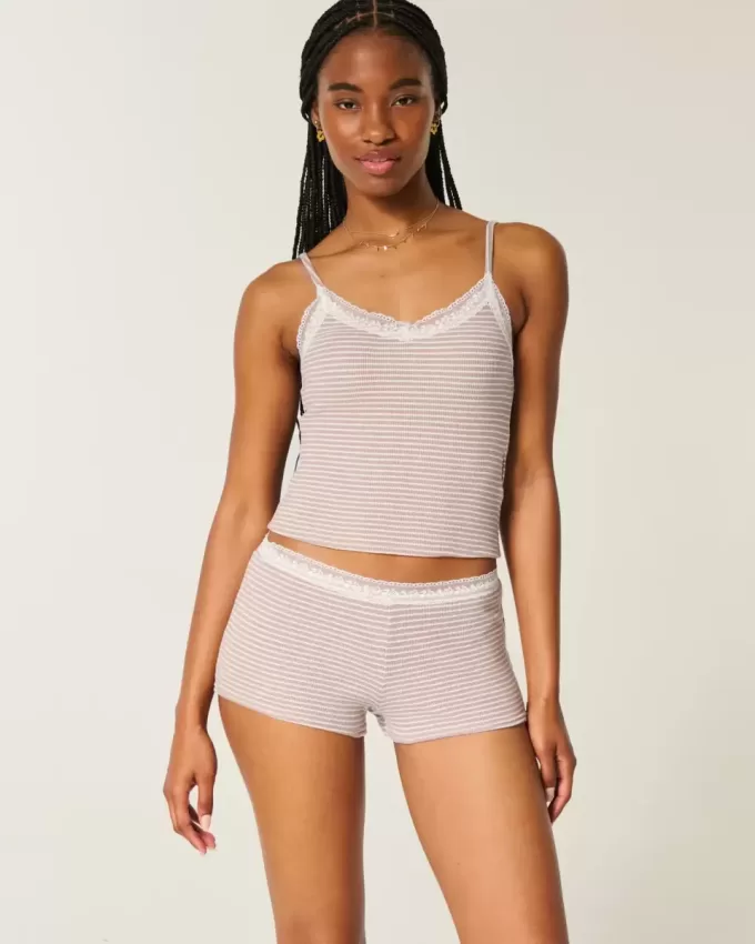 Gilly Hicks – Shortie-Shorts mit Waffelspitze Gilly Hicks – Shortie-Shorts mit Waffelspitze