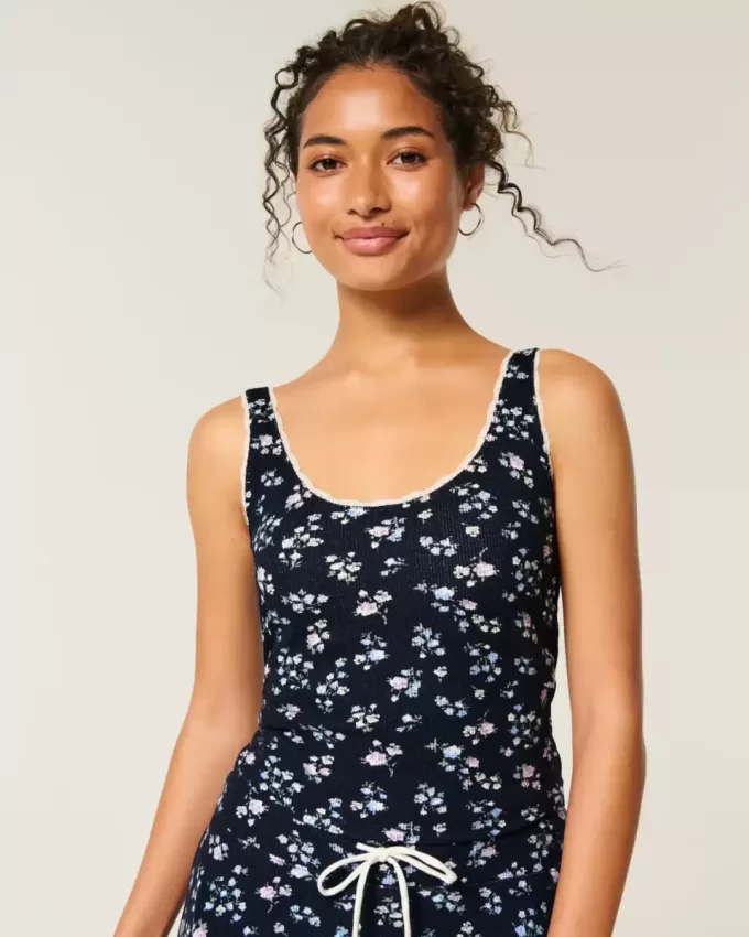 Gilly Hicks – Tanktop mit Waffel-Spitzenbesatz Gilly Hicks – Tanktop mit Waffel-Spitzenbesatz