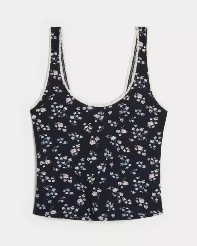 Gilly Hicks – Tanktop mit Waffel-Spitzenbesatz Gilly Hicks – Tanktop mit Waffel-Spitzenbesatz