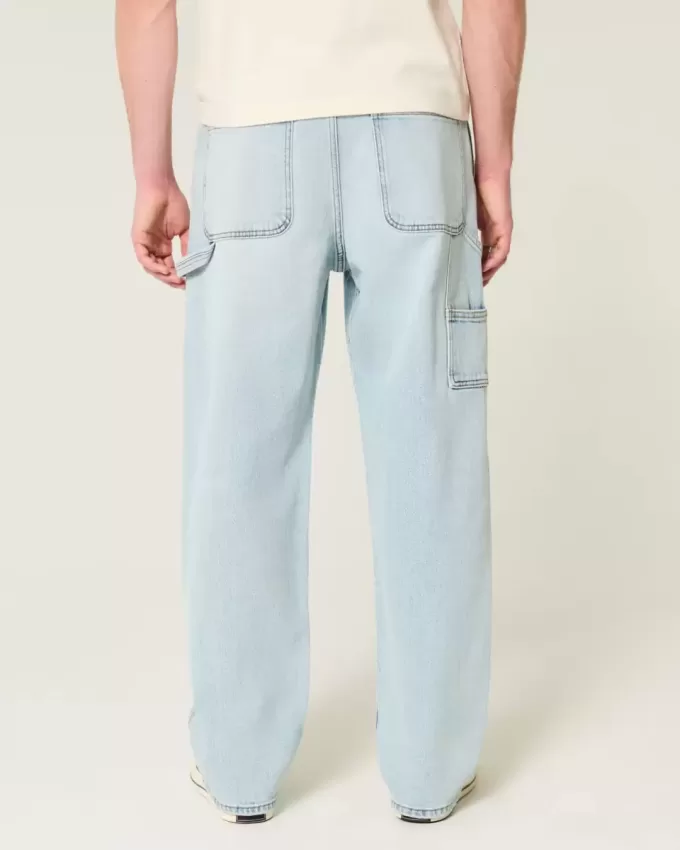 Hell gewaschene Baggy-Carpenter-Jeans Hell gewaschene Baggy-Carpenter-Jeans