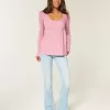 Henley-Babydoll-Oberteil mit Bindeband hinten Henley-Babydoll-Oberteil mit Bindeband hinten