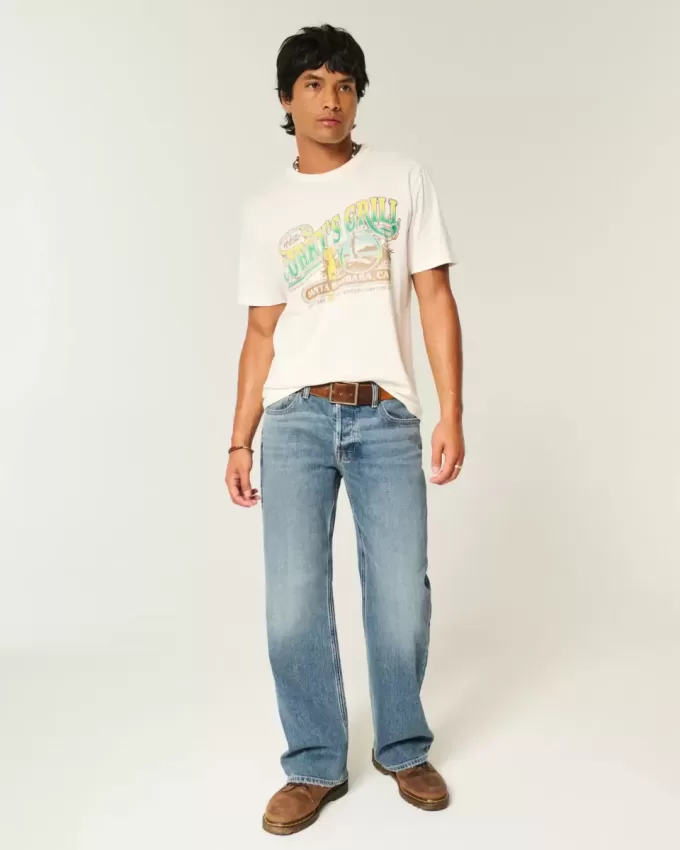 Hermosa – Lockere Bootcut-Jeans in mittlerer Waschung Hermosa – Lockere Bootcut-Jeans in mittlerer Waschung