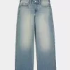 High-Rise Baggy-Jeans in mittlerer Waschung