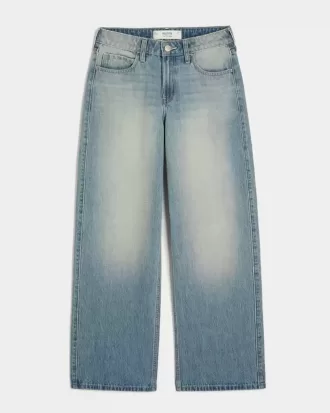High-Rise Baggy-Jeans in mittlerer Waschung