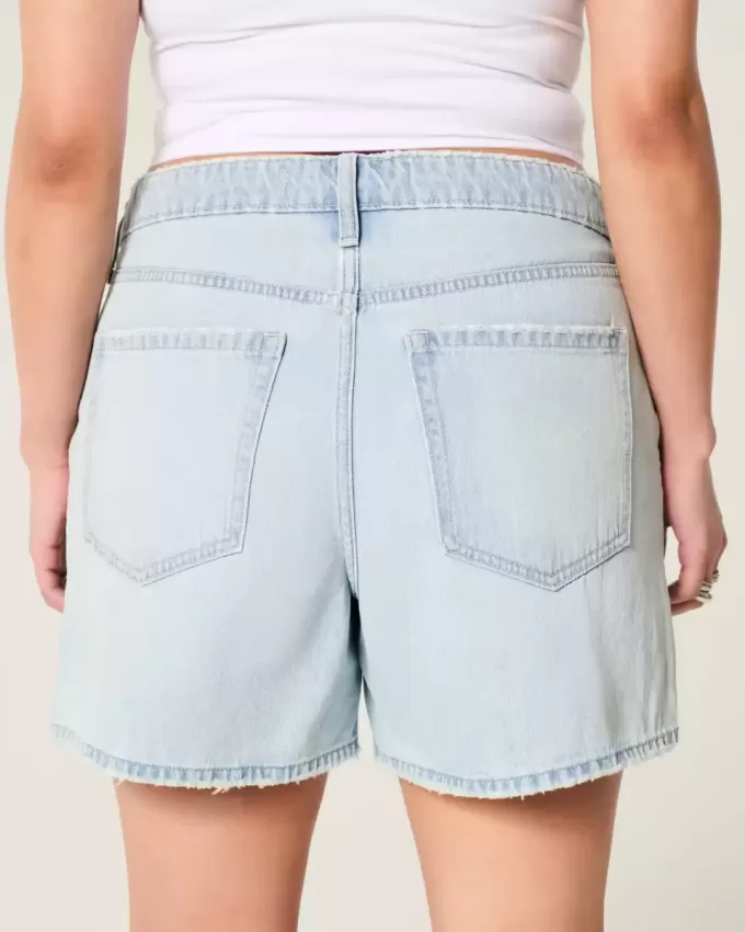 High-Rise Baggy-Jeansshorts in heller Waschung, 5″ High-Rise Baggy-Jeansshorts in heller Waschung, 5″