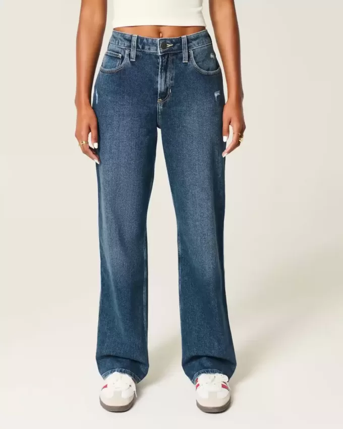 High-Rise-Dad-Jeans im Used-Look High-Rise-Dad-Jeans im Used-Look