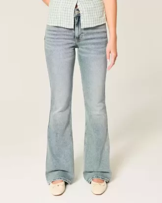 High-Rise-Flare-Jeans in mittlerer Waschung