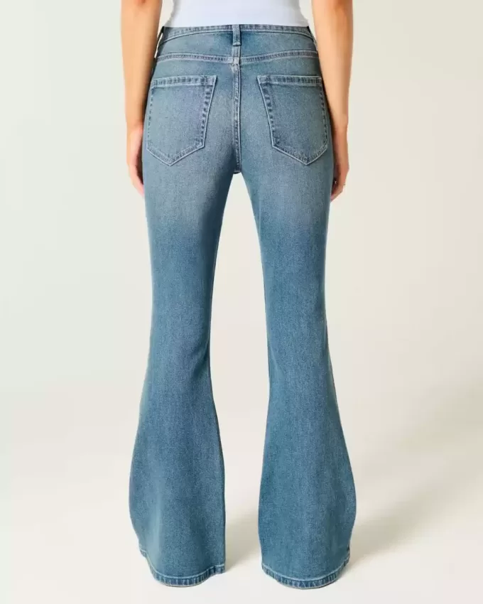High-Rise-Flare-Jeans in mittlerer Waschung High-Rise-Flare-Jeans in mittlerer Waschung