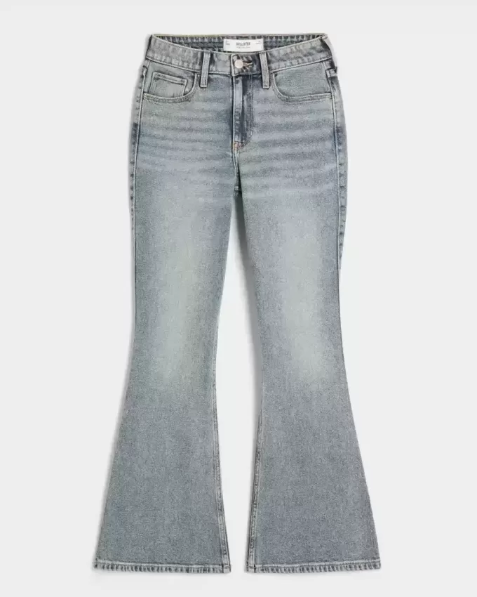 High-Rise-Flare-Jeans in mittlerer Waschung High-Rise-Flare-Jeans in mittlerer Waschung