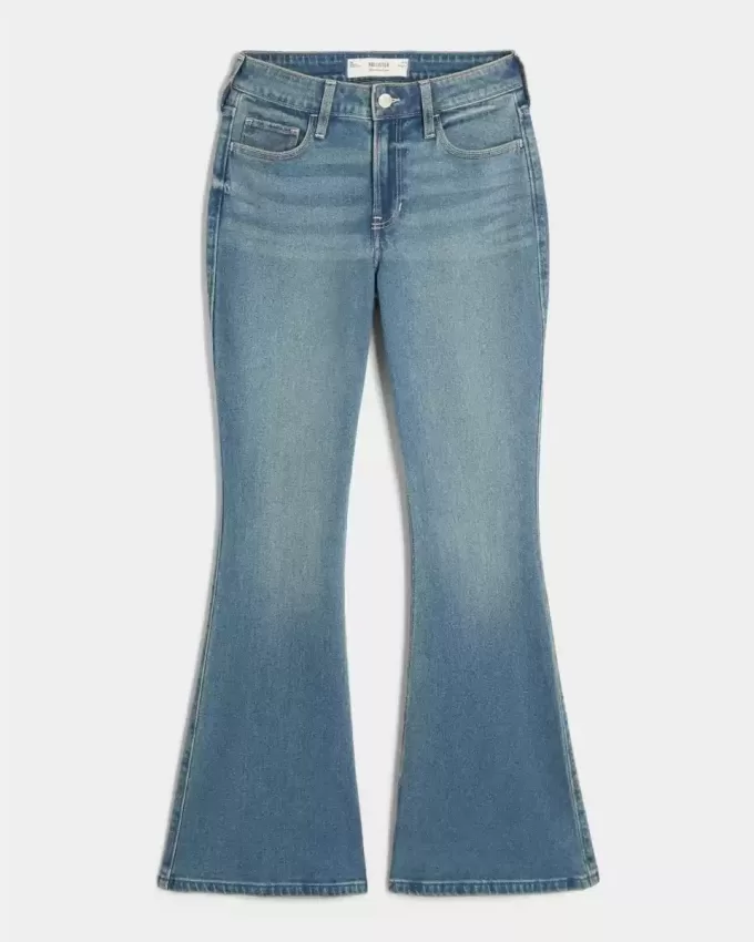 High-Rise-Flare-Jeans in mittlerer Waschung High-Rise-Flare-Jeans in mittlerer Waschung