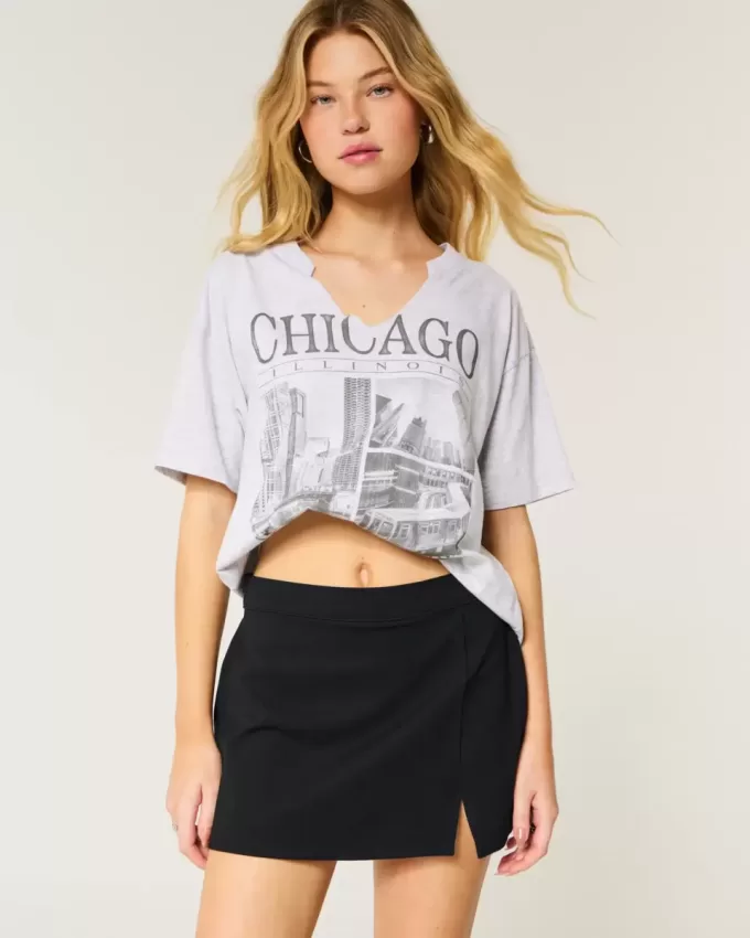 High-Rise Ponte Mini-Skort in A-Linie High-Rise Ponte Mini-Skort in A-Linie