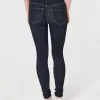 Hoch geschnittene Jeans-Leggings in dunkler Waschung Hoch geschnittene Jeans-Leggings in dunkler Waschung
