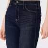 Hoch geschnittene Jeans-Leggings in dunkler Waschung Hoch geschnittene Jeans-Leggings in dunkler Waschung