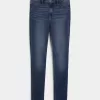 Hoch geschnittene Jeans-Leggings in dunkler Waschung Hoch geschnittene Jeans-Leggings in dunkler Waschung