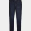 Hoch geschnittene Jeans-Leggings in dunkler Waschung Hoch geschnittene Jeans-Leggings in dunkler Waschung