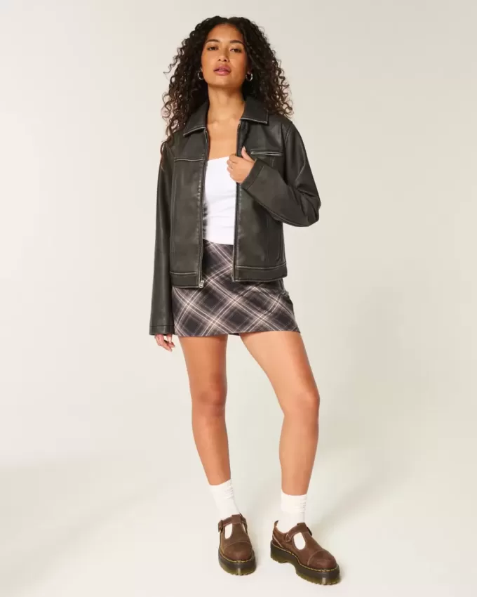 Hoch geschnittener A-Linien-Mini-Skort