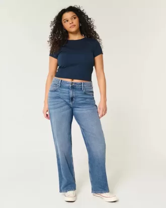 Hoch sitzende Dad-Jeans in dunkler Waschung Hoch sitzende Dad-Jeans in dunkler Waschung