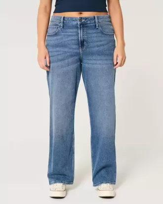 Hoch sitzende Dad-Jeans in dunkler Waschung Hoch sitzende Dad-Jeans in dunkler Waschung