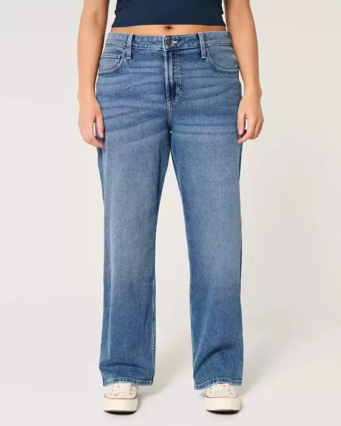 Hoch sitzende Dad-Jeans in dunkler Waschung Hoch sitzende Dad-Jeans in dunkler Waschung