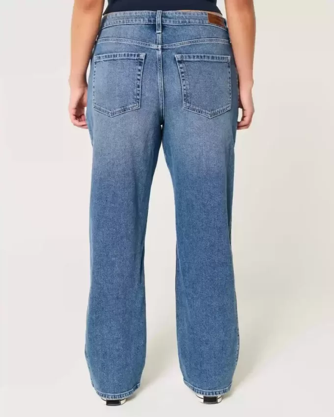 Hoch sitzende Dad-Jeans in dunkler Waschung Hoch sitzende Dad-Jeans in dunkler Waschung