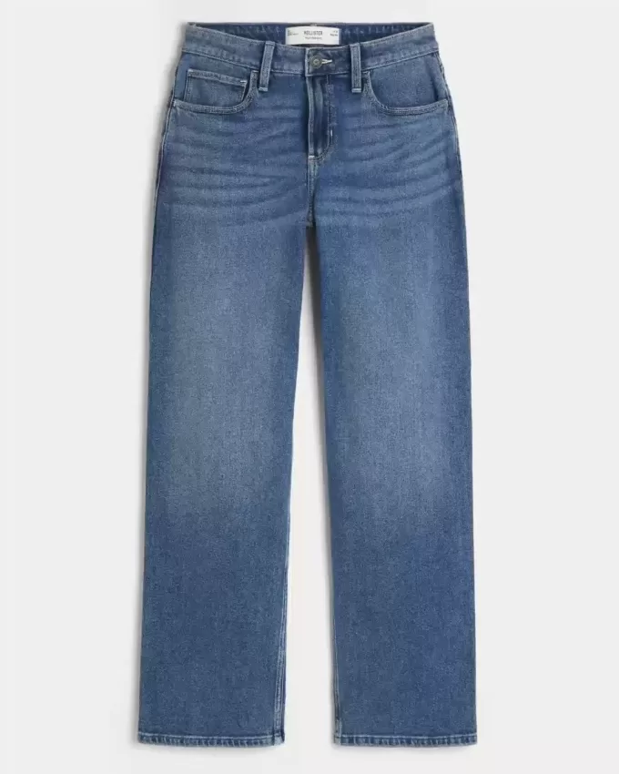 Hoch sitzende Dad-Jeans in dunkler Waschung Hoch sitzende Dad-Jeans in dunkler Waschung
